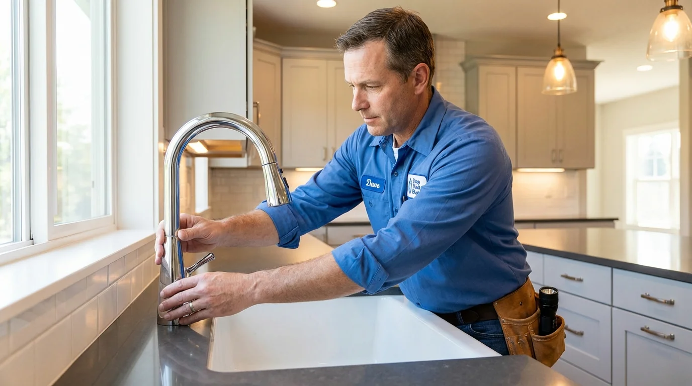 Kitchen faucet installation by Johns Plumbing LLC in Waldo